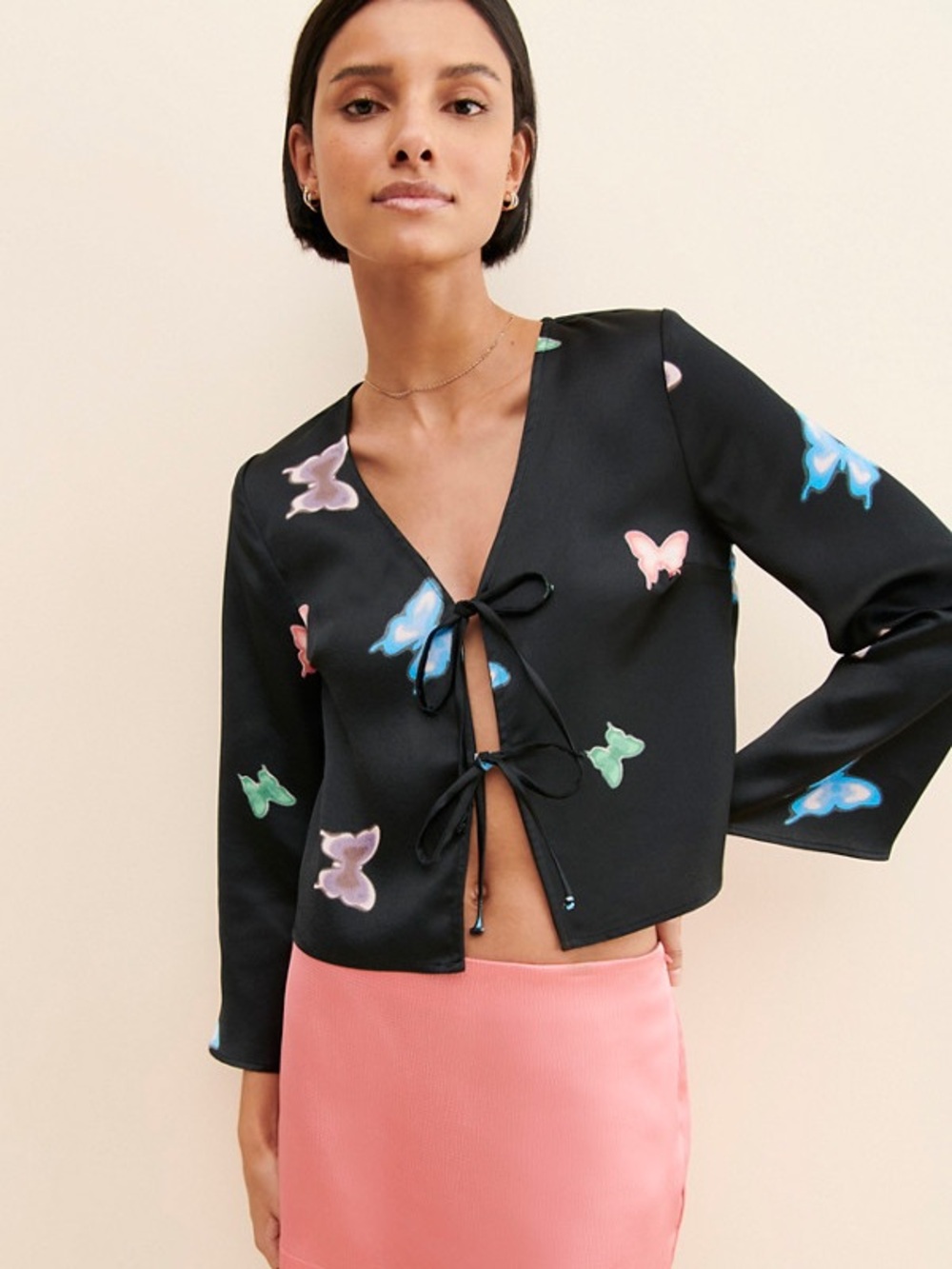 Lisa Says Gah Michelle Butterfly Tie-Front Top